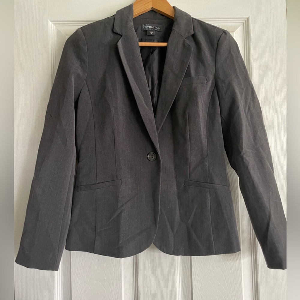 Petite Covington Essential Gray Blazer, Sz 6